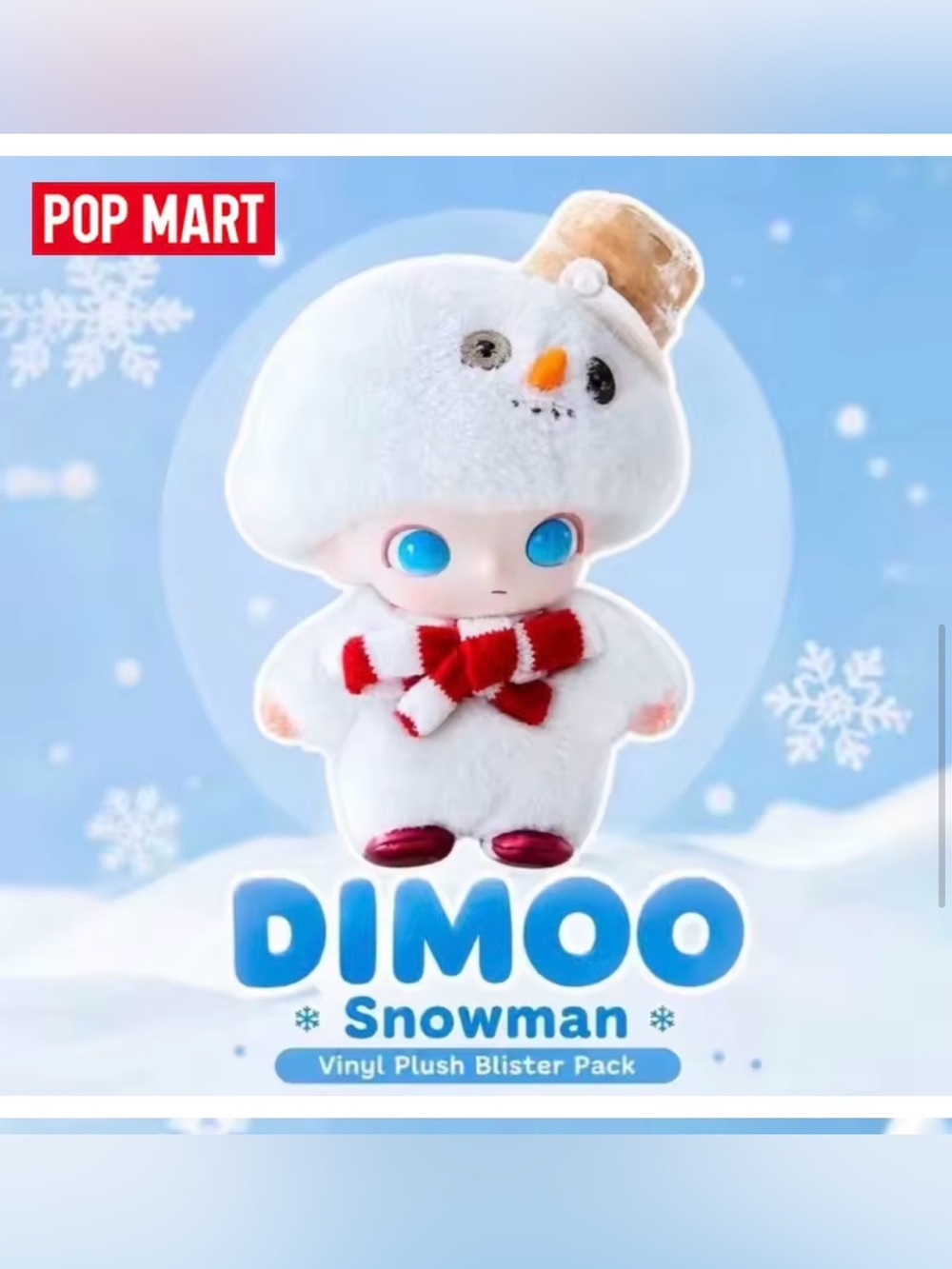Pop Mart DIMOO Snowman Vinyl Plush pendant
